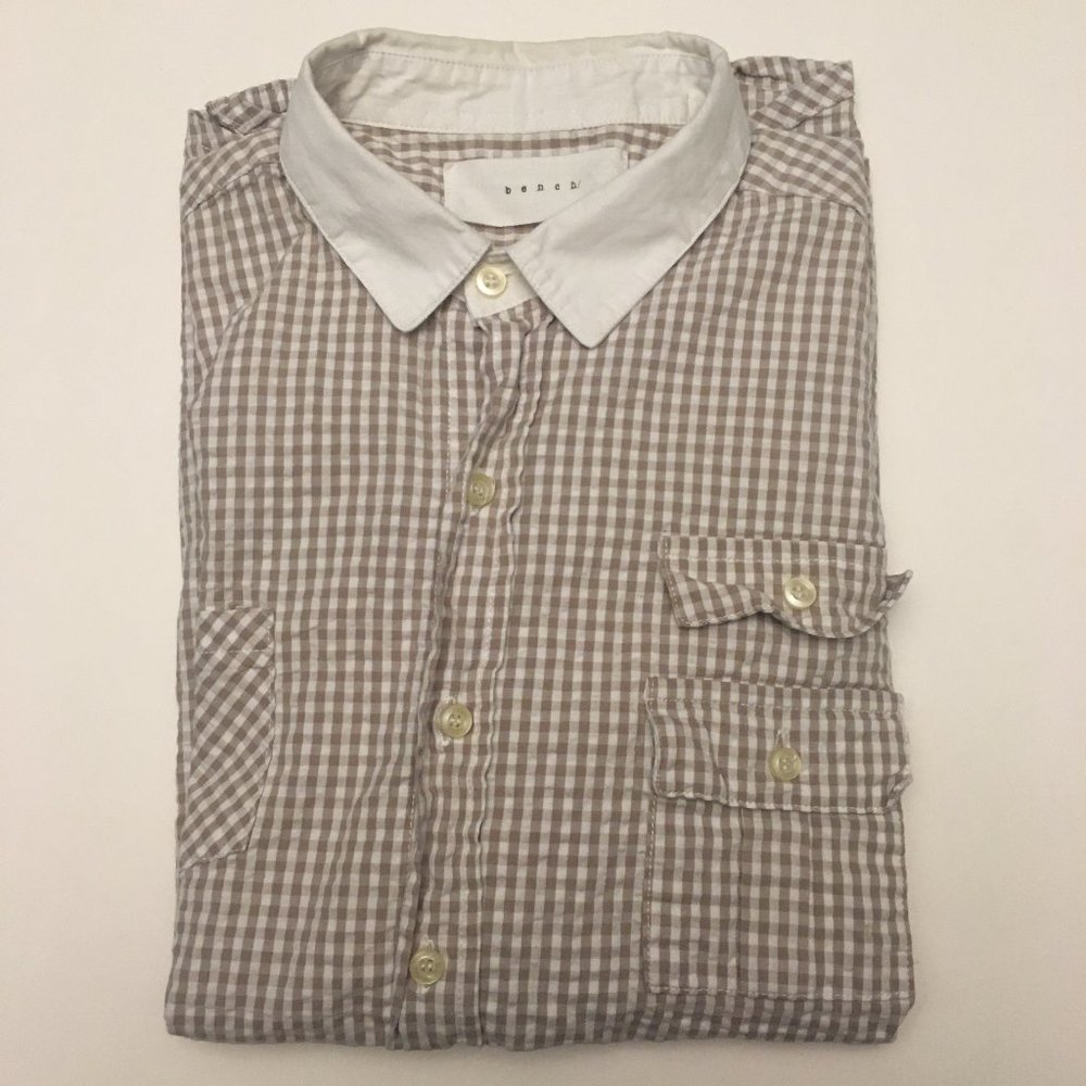 Bench Brown White Gingham Button Down Shirt